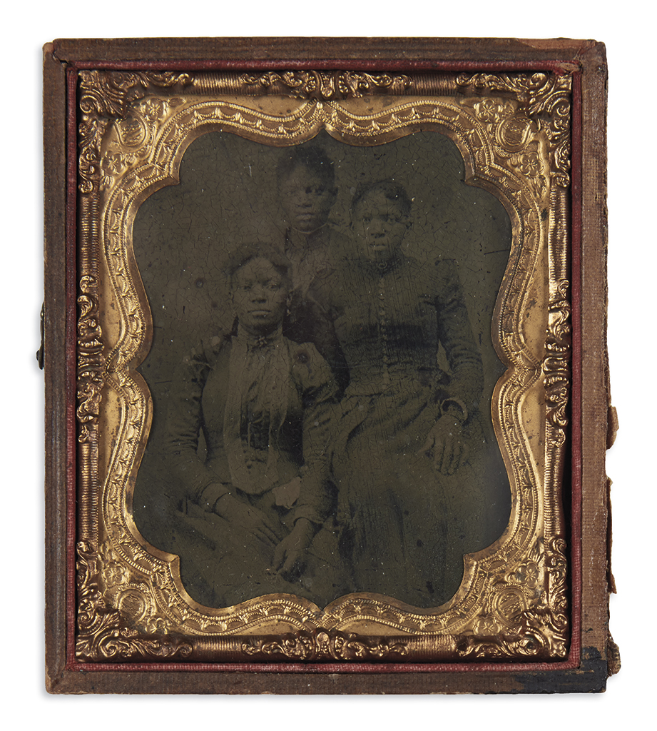 (RECONSTRUCTION.) Photograph of three Virginia freedwomen.